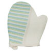 Scrub handschoen crème/ blauw