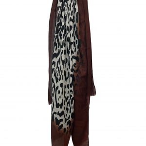 Sjaal panter donker bruin