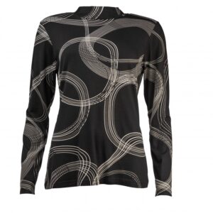 Milans Plain LS Black Sweep Lines Tricot