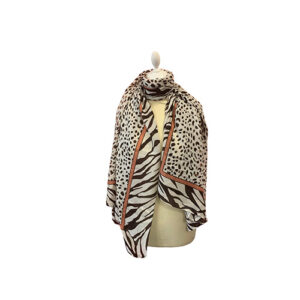 sjaal zebra/tijger stip bruin