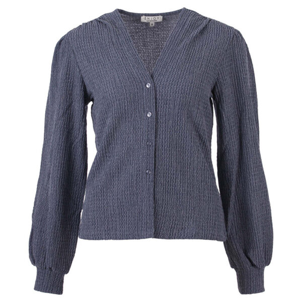 Enjoy - Blouse met uni - hals