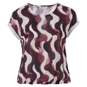 Blouson golfjes print lurex tape