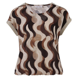 Blouson golfjes print lurex tape