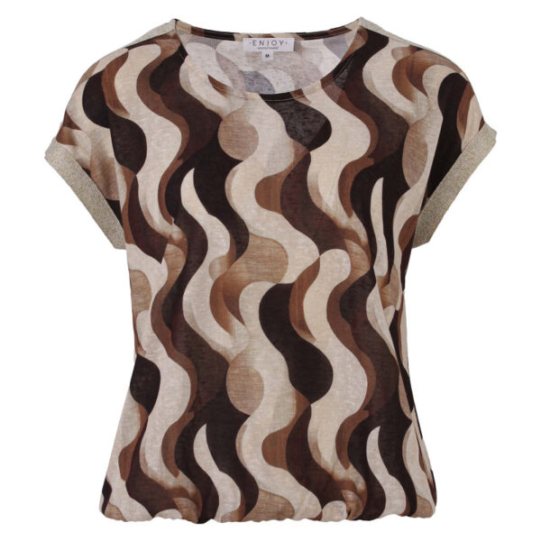 Blouson golfjes print lurex tape
