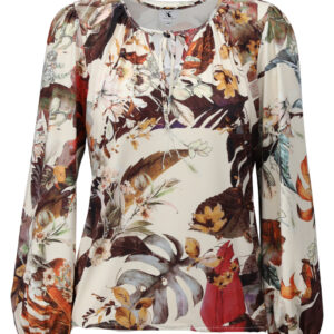 K - Design - Top met ronde hals en botanische print