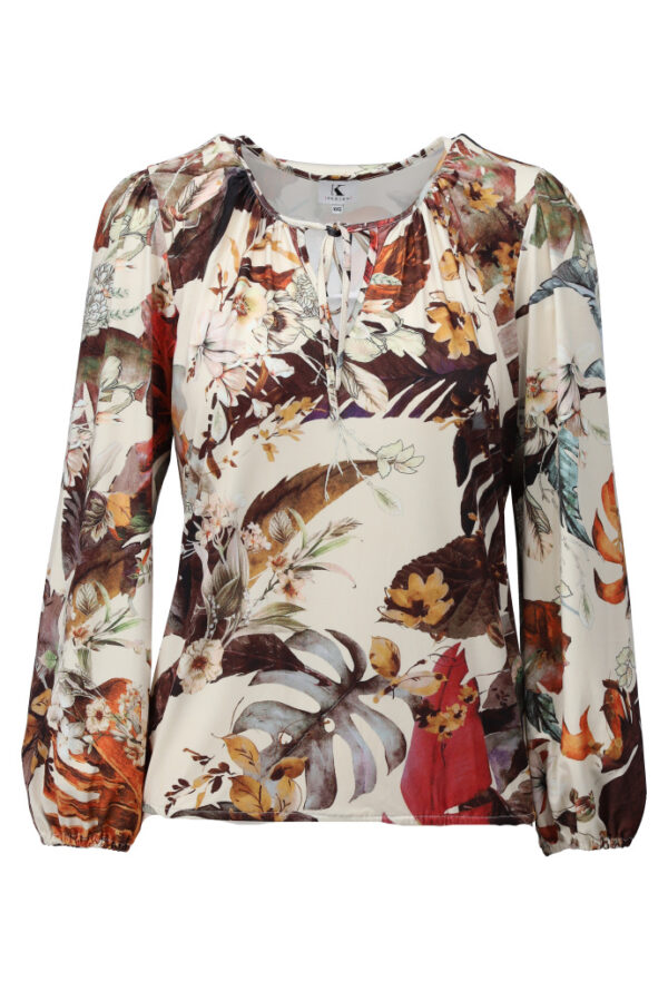 K - Design - Top met ronde hals en botanische print