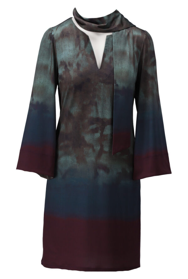 K - Design - Korte jurk met sjaaltje & print