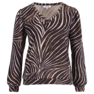 Enjoy - Sweater fluffy met dierenprint