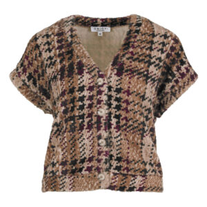 Enjoy - Gilet met fluffy ruit print