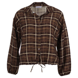 Enjoy - Blouse ballon met ruitprint